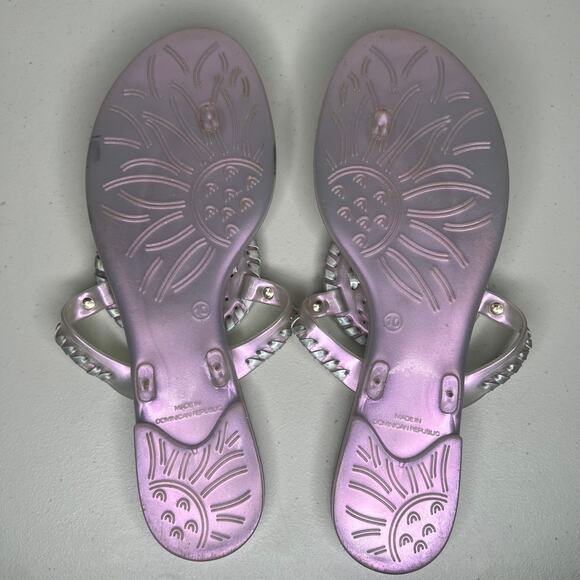 Jack Rogers Hologram Metallic Purple Jelly Thong Sandals Size 10 - Picture 3 of 9